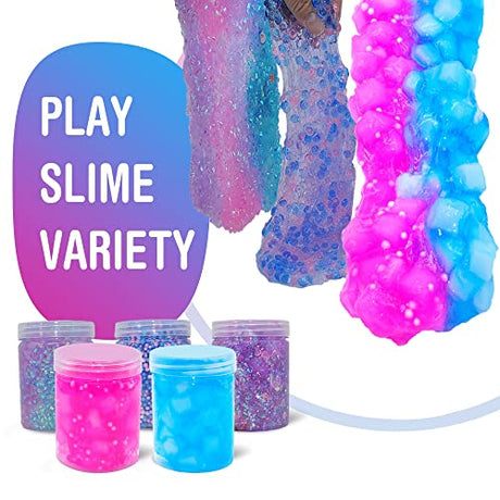 Unicorn Slime Kit for Girls 4-12,Supplies Makes Butter Slime,Candy Confetti Slime,Glimmer, Foam Jelly Cubes Slime Party Favors for Kids OHIECIHY