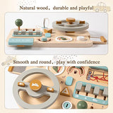 Wooden Busy Board Montessori Toys Steering Wheel for Toddlers, Car Driving Toddler Busy Board Wooden Sensory Toys for Kids 3+ Years Old Preschool WOODEN TEETHER