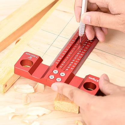 AKNgoes Woodworking Scriber T-Square Ruler 24in with Thoughtful Support Lips, Architect Ruler for Carpenter Work, Layout and Measuring Tools - WoodArtSupply