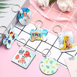 120Pcs Sublimation Keychain Blanks Bulk, DIY MDF 4 Shape Sublimation Blank Keychain with Keyrings, unisex-adult Double-Sided Printed Heat Transfer Acejoz