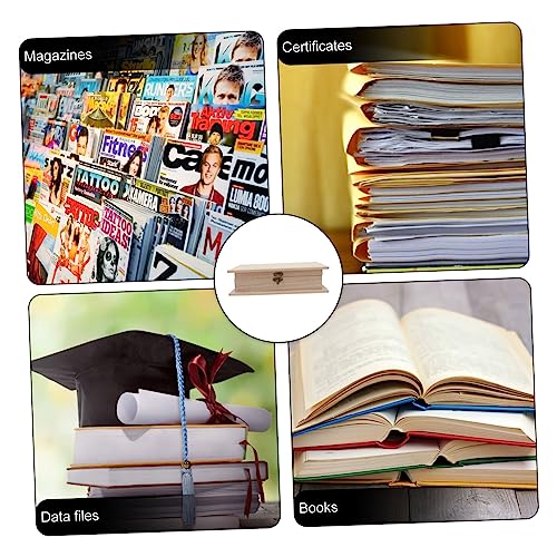 FUNOMOCYA 1pc Box Wooden Storage Box Unfinished Jewelry Case Paper Storage Organizer Trinket Storage Container Unfinished Wooden Treasure Chest FUNOMOCYA