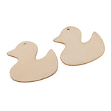 GZYF 5Pcs Christmas Wooden Ornaments Hanging Cutouts Unfinished Wood Slice for Kids Crafts Wedding DIY Christmas Tree Decoration with Strings, Duck LoveinDIY