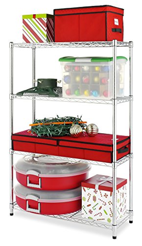 Whitmor Supreme 4 Tier Adjustable Shelves and Leveling Feet, Chrome - WoodArtSupply