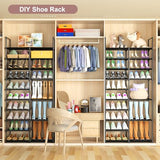 Kottwca 4 Row 10 Tier Large Shoe Rack Organizer for Closet Entryway, 72-80 Pair Shoe Boot Storage Rack, Metal Shoe Shelf Big Vertical Stackable Shoe Kottwca