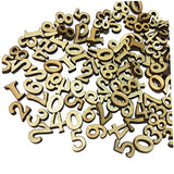 SEWOART 100pcs Pieces DIY Wooden Number Unfinished Crafts Numbers Wood Letters Wooden Number Chips Wood Number Cutouts Wedding Blank Puzzle Wooden SEWOART