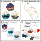 Embroidery Kits for Beginners Adults, Stamped Cross Stitch kits for Adult Beginners Embroidery Starter Kit with Pattern, 3 Embroidery Hoop and Armindou