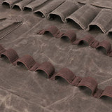 TOURBON Waxed Canvas Tool Roll Up Bag, 25-Pocket Wood Carving Chisel Carrying Case, Multi-Purpose Tool Pouch with Zipped Compartments TOURBON