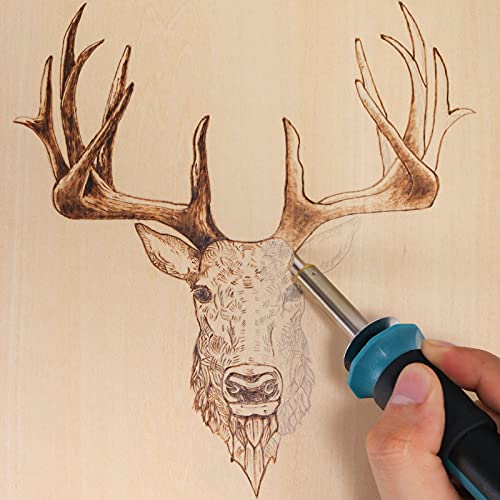 YIHUA 939-II Wood Burning Kit Station (Green) bundle with YIHUA 930-IV Pyrography Pen Temperature Adjustable with 20 Wire Nibs, 10 Solid Points, YIHUA