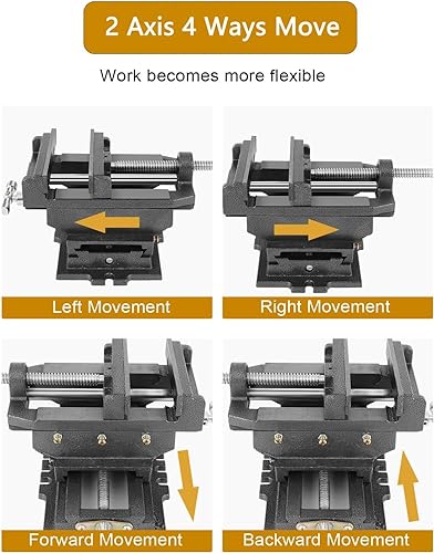 𝟑" Cross Slide Vise Drill Press Milling Vises, 3 in Jaw Width, 2.6 in Max Jaw Opening, 𝐗-𝐘 Compound Bench Mount Clamp Machine Vice Holder Clamping - WoodArtSupply