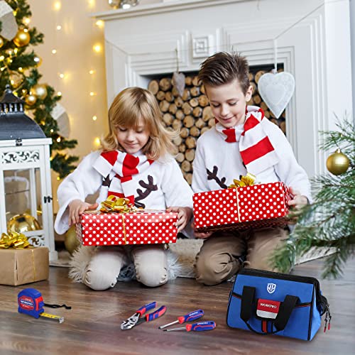 WORKPRO 9-Piece Kids Real Hand Tool Set, Blue Junior Tool Kit with Storage Bag for Boys, Girls, Children DIY Building and Woodworking, Age 8+ WORKPRO