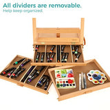 VISWIN Large Adjustable 3 Drawer Storage Box Easel, Premium Beechwood Tabletop Sketchbox, Portable Wood Artist Desktop Easel with Book Stand, Table VISWIN
