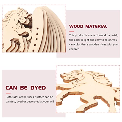 48pcs Wood Discs Slices Horseshoe Shape Unfinished Wooden Cutouts for Christmas Craft DIY Home Decoration EXCEART