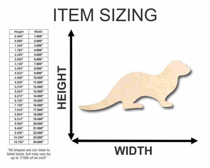 Unfinished Wood Otter Shape - Animal - Craft - up to 24" DIY 6" / 1/8" - WoodArtSupply