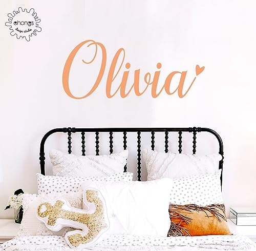 Girls Name wall Decal/Custom name sticker/Personalized Wall Decal/Nursery Baby Name Decal/kids name sticker - WoodArtSupply