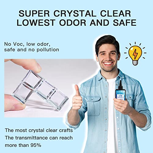 JDiction UV Resin, Upgrade 300g Low Viscosity Hard Thin UV Resin with Super Crystal Clear Resin Kit for Jewelry, Casting, Coating and DIY Craft JDiction