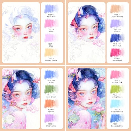 KALOUR Macaron Pastel Colored Pencils,Set of 72 Colors,Artists Soft Core,Ideal for Drawing Sketching Shading,Coloring Pencils for Adults Kids KALOUR