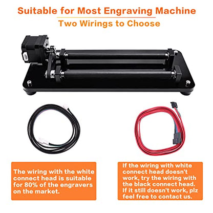 Laser Rotary Roller, Laser Engraver Y-axis Rotary Roller Engraving Module for Cylindrical Objects, Compatible with Most Kinds of CNC Laser Cutter and