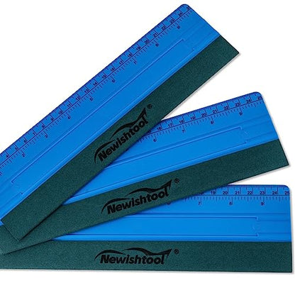 NEWISHTOOL Vinyl Wrap Squeegee for Vinyl, Big Size Wallpaper Smoothing Squeegee, 3 Pack 25CM Decals Squeegee with Ruler & Micro Suede Felt Edge for