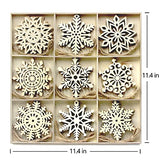 36pcs Large Christmas Wooden Snowflakes Hanging Ornaments DIY Craft Snowflake Wooden Ornaments Unfinished Wood Cutout Christmas Decorations Tree MFLUEEWR