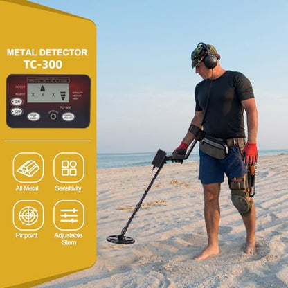 Long Distance Waterproof Metal Detector with Enhanced Precision-Gold Detector with Large LCD Display for Adult and Kid Use, 2 Expert Modes, - WoodArtSupply