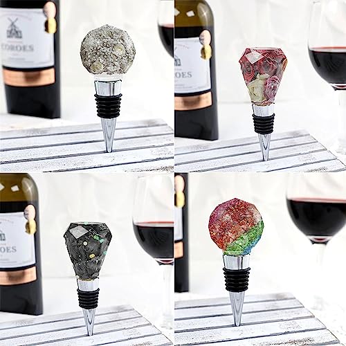 JOFAVIU 10 Pcs Resin Wine Bottle Stoppers Molds Set Accessories, Wine Stopper for Silicone Molds Epoxy Resin, Stopper Epoxy Resin Silicone Molds Set - WoodArtSupply