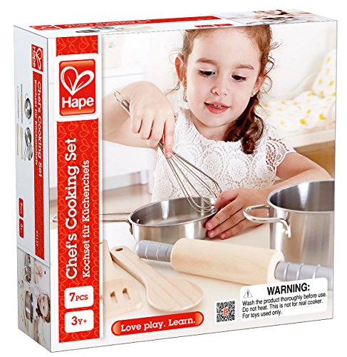 Hape Chef's Choice Cooking Kit Kid's Wooden Play Kitchen and Food Accessories Set