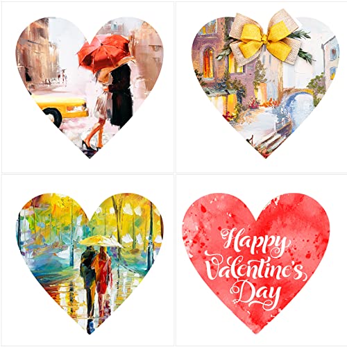 Whaline 10Pcs 16 Inch Valentines Wooden Heart Cutouts Large Unfinished Heart Wood Sign Craft Ornament Blank Wood Slices for Valentine's Day Wedding Whaline