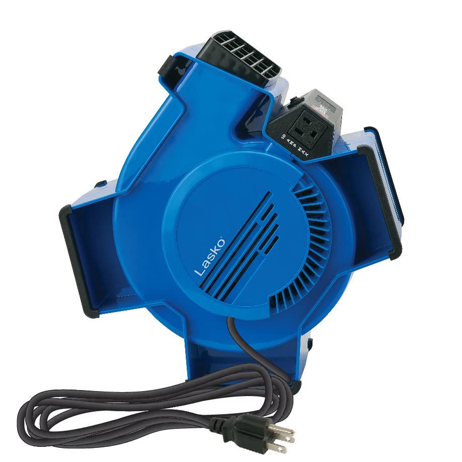 Lasko X-Blower 6 Position High Velocity Pivoting Utility Blower Fan for Cooling, Ventilating, Exhausting and Drying, 3 Speeds, AC Outlet, Circuit Lasko