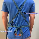 MISIWANLO Work Apron with Cross Back Heavy Duty Adjustable Straps and Large Pockets Chef Aprons,Men Women,M-XXL (Grey) MISIWANLO