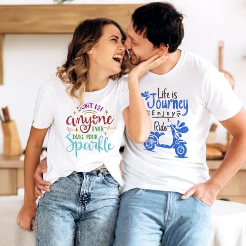 Tintnut Glitter HTV Heat Transfer Vinyl - 16 Sheets 12"X12" Colorful Glitter Heat Transfer Vinyl Shinny Glitter Iron On Vinyl for T-Shirts Glitter Tintnut