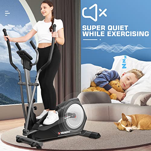 YOUNGFIT Elliptical Machine, 95% Pre-Installed Cross Trainer with Hyper-Quiet Magnetic Driving System, 22 Resistance Levels Home Gym Eliptical - WoodArtSupply