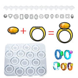Yayatty Resin Molds Silicone, Resin Ring Mold for Epoxy Resin, Diamond Rings Molds with 14 Different Sizes and Bracelet Epoxy Mould for DIY Crafts N\A
