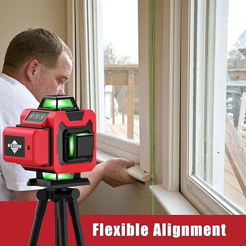 Laser Level,WEIDDW 4D 16 Lines Laser Level 360 Self Leveling Tool for Construction and Picture Handing,High Precision and Easy to Use WEIDDW