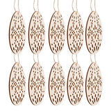 SEWACC 20pcs Wooden Easter Ornaments Crafts Unfinished Wood Pieces Wooden Easter Egg Cutouts Easter Egg Shape Wooden Pendants Easter Hanging SEWACC
