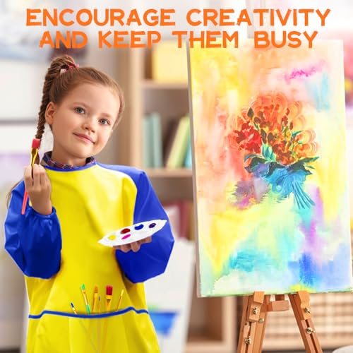POPYOLA Acrylic Paint Set for Kids with Portable Gift Bag, Art Supplies Kids Painting Set with Non Toxic Paints, Smock, Easel, Ornaments, Paint POPYOLA