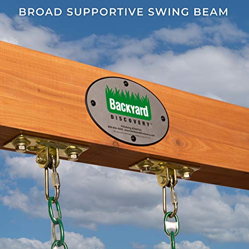 Backyard Discovery Durango All Cedar Classic Swing Set, 2 Pinch Free Belt Swings, Easy Assembly, Durable, Water Resistant, Steel Corner Supports, 2 - WoodArtSupply