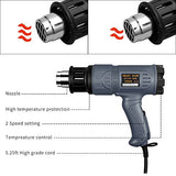 SEEKONE Industrial Heat Gun 1800W 122℉~1202℉(50℃-650℃) Variable Temperature Control with Two Temp-settings, Overload Protection, Four Nozzle SEEKONE