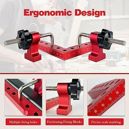 90 Degree Clamp Corner Clamp - Right Angle for Woodworking 4 Pack 5.5"x 5.5" Aluminum Alloy Woodworking Corner Clamps Wood Working Tools and