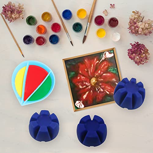 6Pcs/Set Flower Pour Cups Silicone Split Cup for Paint Pouring Acrylic Pouring Flower Strainers Fluid Art Pour DIY Resin Molds for Making Painting Kunyeah