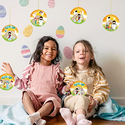 Make an Easter He Lives Sticker Scenes Easter Stickers Craft Kit for Kids Jesus Resurrection Hanging Ornaments Classroom Activity 24Pcs - WoodArtSupply