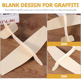 Toyvian 20pcs Unfinished Wooden Plane Model Toy Airplane Craft Wood Airplane for Painting, DIY Wood Airplane Toys for School Craft Projects or Family Toyvian