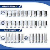 WORKPRO 70-Piece 1/4" Drive Socket Set with Quick-Release Ratchet, Metric and SAE for Auto Repairing & Household, W003068A WORKPRO