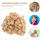 Ornament Crafts 100pcs Unfinished Wood Cutouts to Paint Ocean Animals Wooden Crafts Animal Wood Pieces for Home Decor Ornament DIY Craft Art Project PRETYZOOM