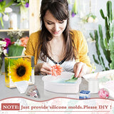 5 PCS Resin Molds Silicone Kit Large Epoxy Resin Mold for Flowers Preservation Home Deco DIY Art, Silicone Molds Including Square, Heart, Sphere, GWSNIO