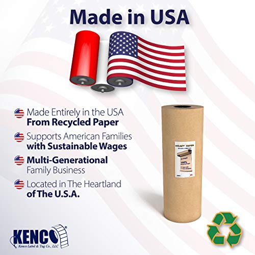 Brown Kraft Paper Roll - 24 Inch X 1200 Feet - for Gift Wrapping, Crafts, Packing, Void Filling - Made in The USA Kenco
