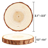 Natural Wood Slices, 30 Pcs 3.1"-3.5" Unfinished Wood Craft Kit, Predrilled Wooden Circles with Hole Crafts Christmas Ornaments DIY Crafts Boqin
