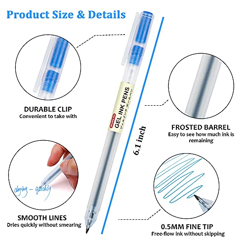 Shuttle Art School & Work Supplies Bundle, 15 Colors 0.5mm+ 15 Black 0.38mm Japanese Style Pens for Writing Journaling Taking Notes School Office Shuttle Art