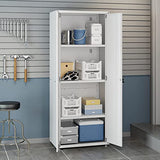Manhattan Comfort Fortress Tall Wood Garage Cabinet in White Manhattan Comfort