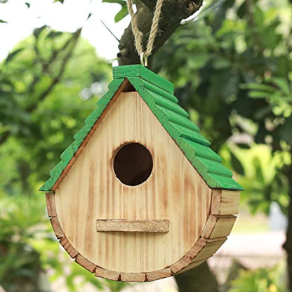 STARSWR Bird House,Outdoor Birdhouse, Natural Wooden Bird Houses for Outside Clearance Bluebird Finch Cardinals Hanging Bird Box Garden Viewing - WoodArtSupply