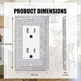 4 Pcs Silver Shiny Silver Rhinestone Crystal Light Switch Or Outlet Decorative Switch Covers Wall Plate Cover Plate Single Toggle Wall Plate Gaocai